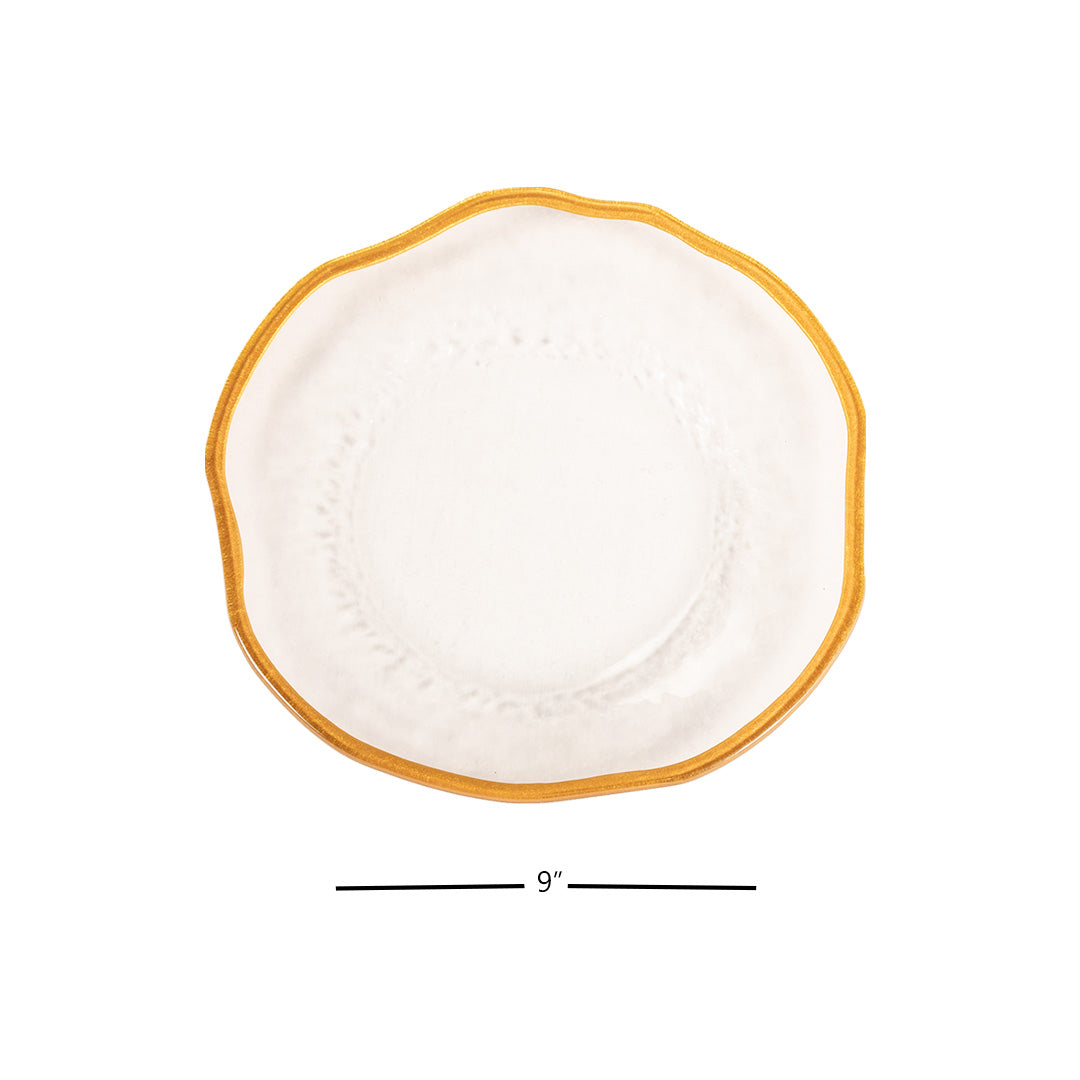 Quarter Plates - Signature Gold Rim (Set of 4)