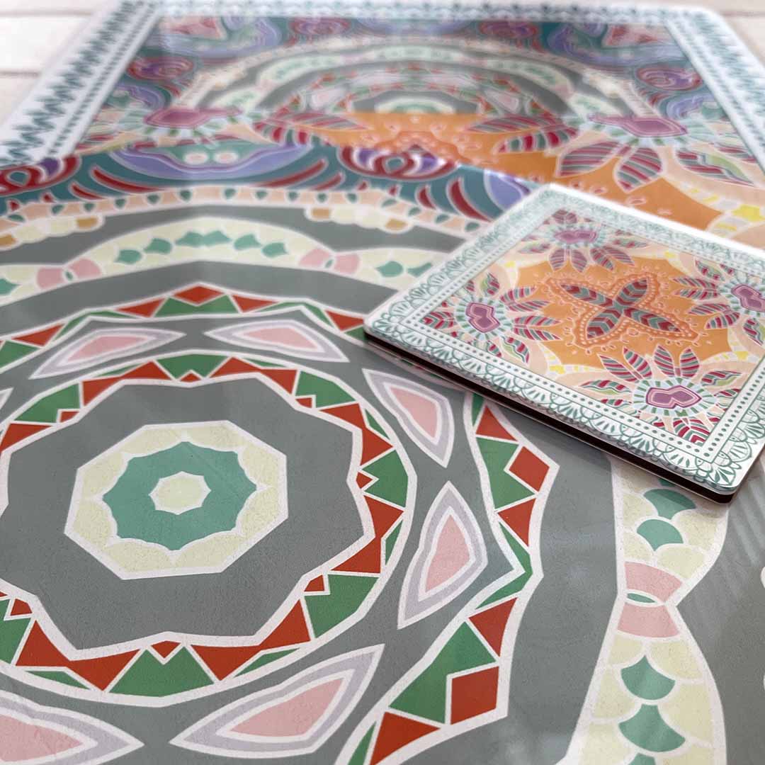 Coasters - Mandala Sarabi Frost (Set of 4)