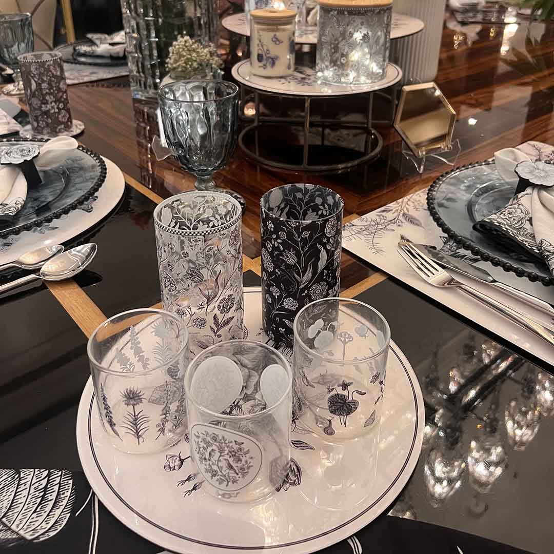 Glasses - Flora & Fauna White (Set of 6)