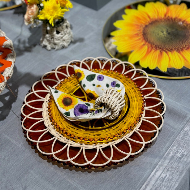 Napkin Ring Set - Picnic Cane (Set of 4)