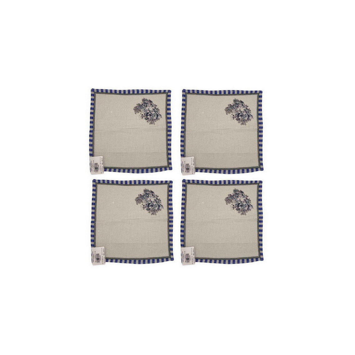 Napkin Sets - Blue Elephant Cocktail Napkin 05 (Set of 4)