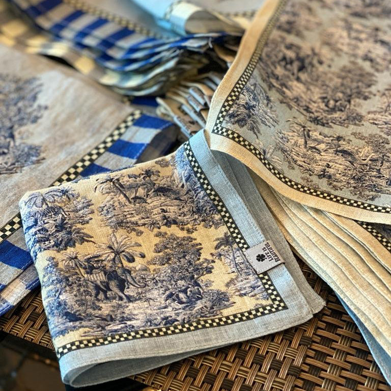 Napkin Sets - Blue Elephant Cocktail Napkin 01 (Set of 4)