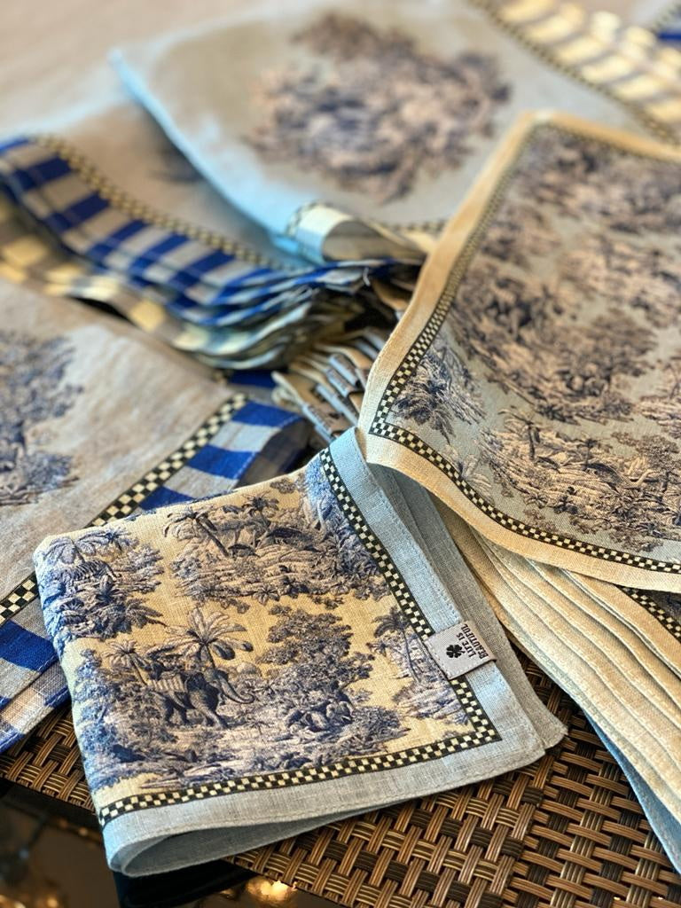 Napkin Sets - Blue Elephant Cocktail Napkin 02 (Set of 4)