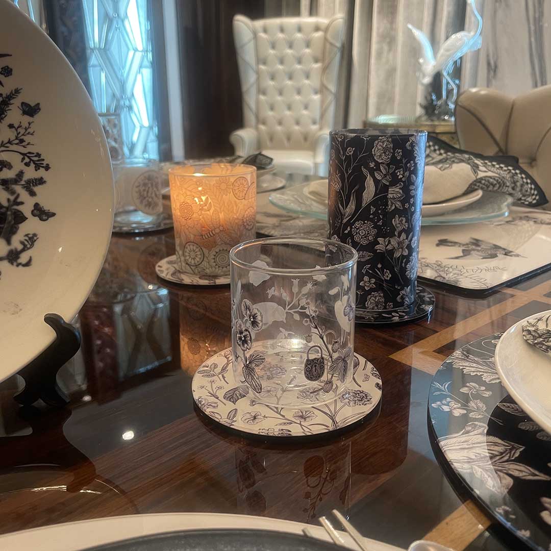 Glasses - Flora & Fauna Black (Set of 6)