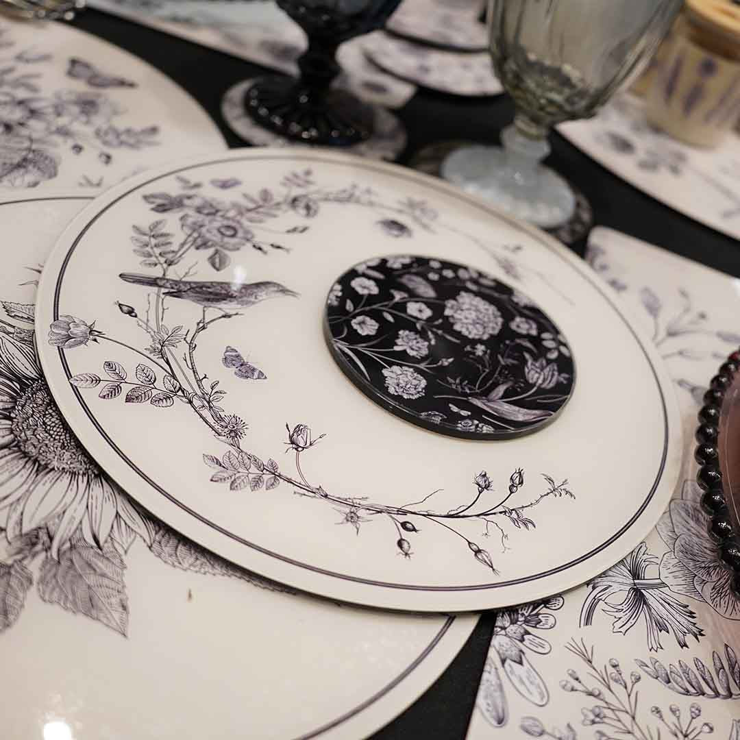 Coasters - Flora & Fauna Black & White (Set of 4)