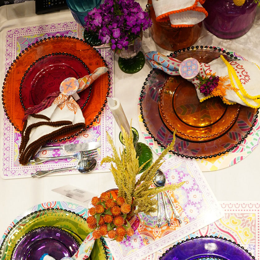 Quarter Plates - Dotted Orange (Set of 4)