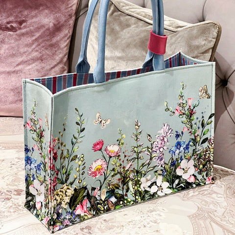 Tote Bag - Floral Suede