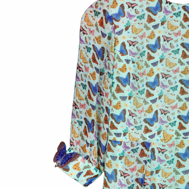 Butterflies & Birds - Garden Kurta Blue Medium
