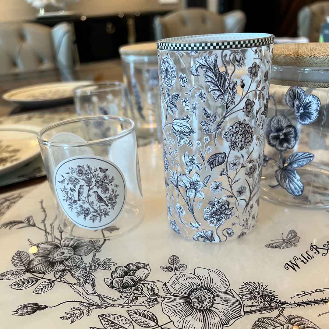 Glasses - Flora & Fauna White (Set of 6)