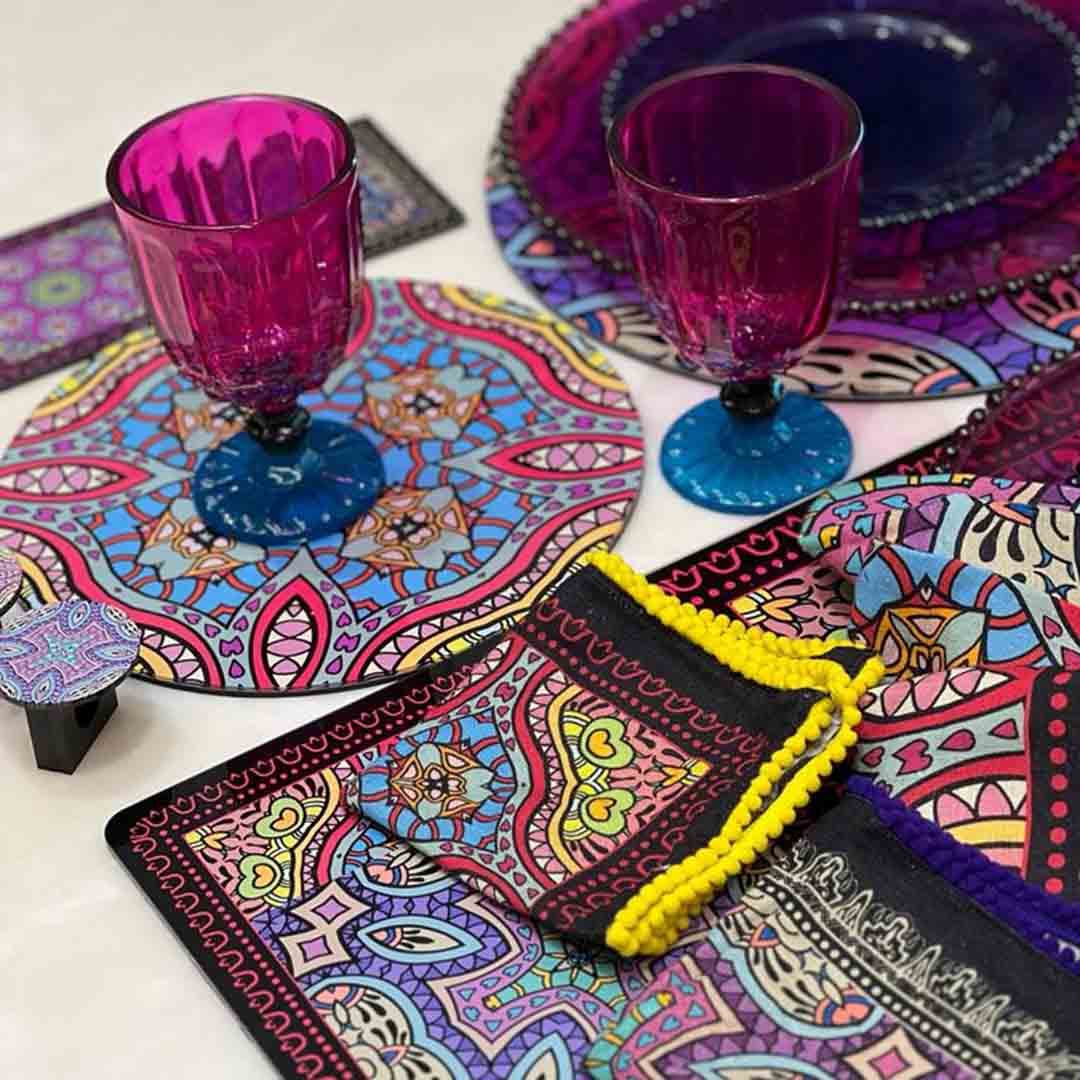 Placemat - Mandala Kirost Black (Set of 4)