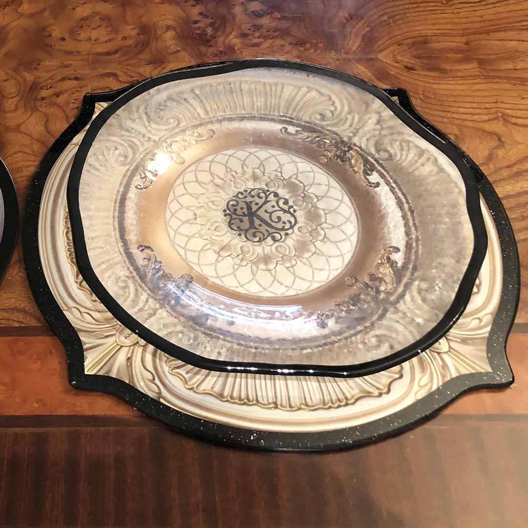 Dinner Plates - Signature Black Rim (Set of 4)