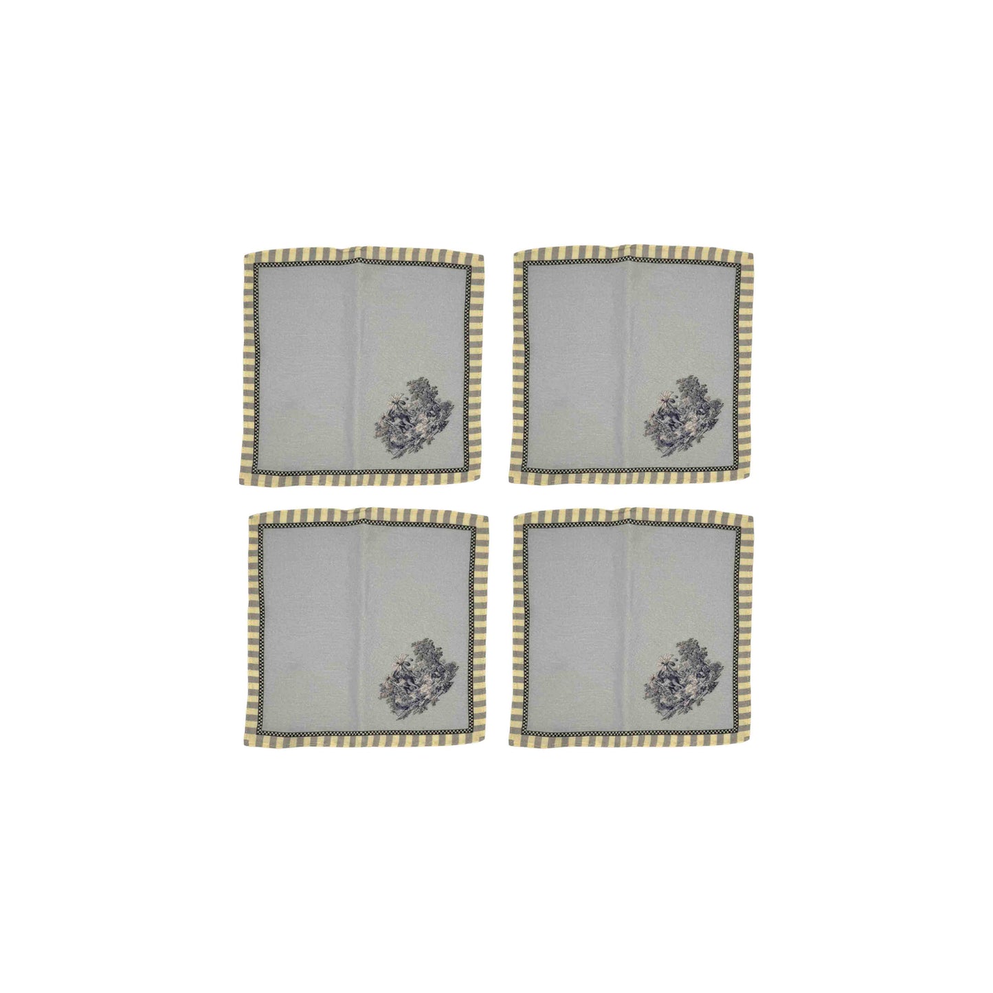 Napkin Sets - Blue Elephant Cocktail Napkin 04 (Set of 4)