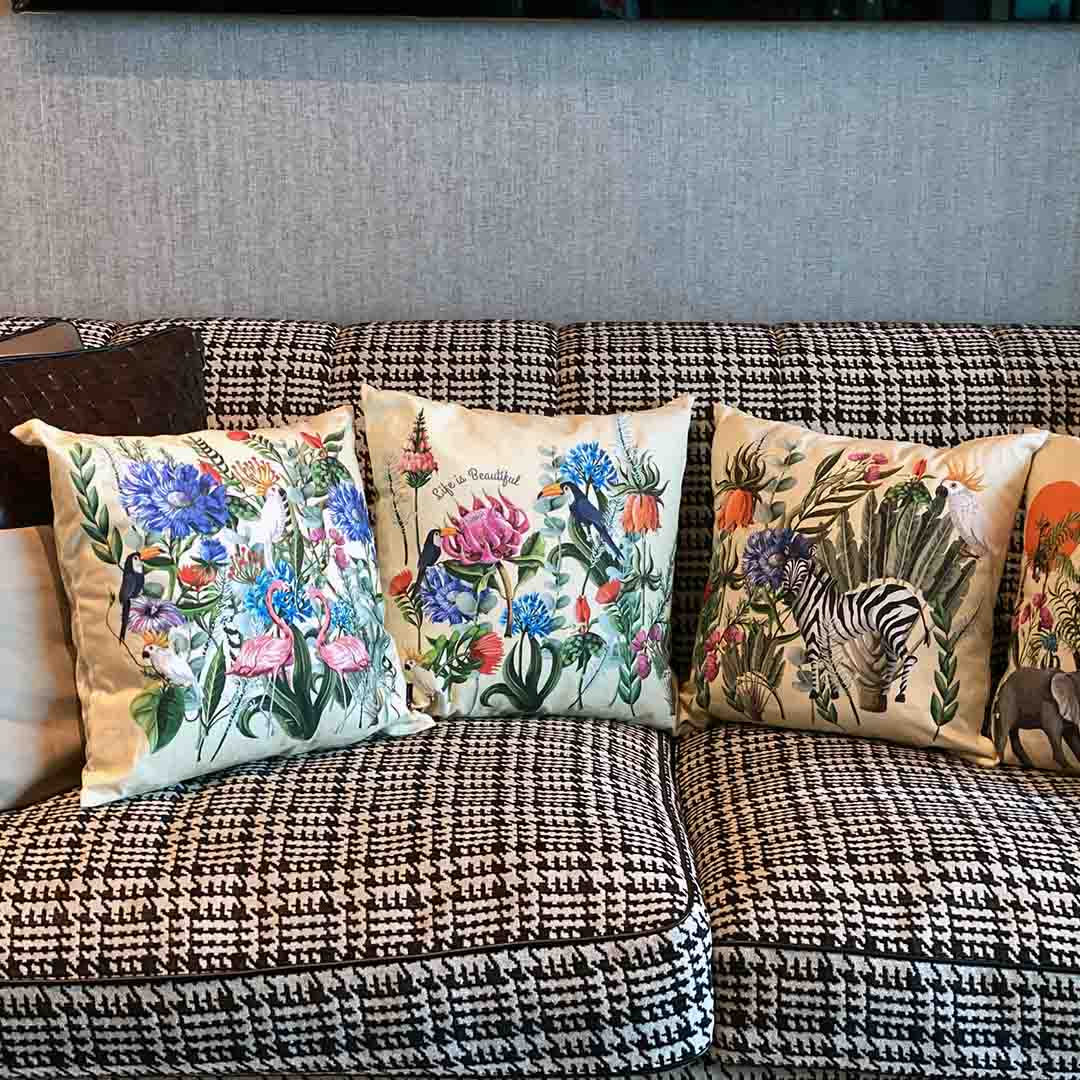 Cushion Cover - Jungle Ivory Canvas (Set of 4)