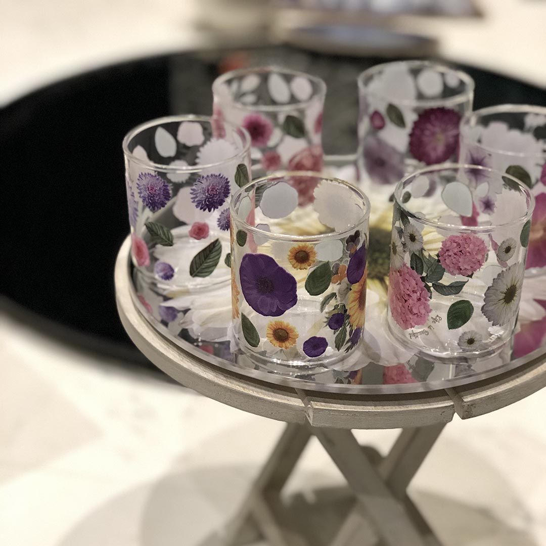 Glasses - Bloom Squat Multiple Flowers (Set of 6)