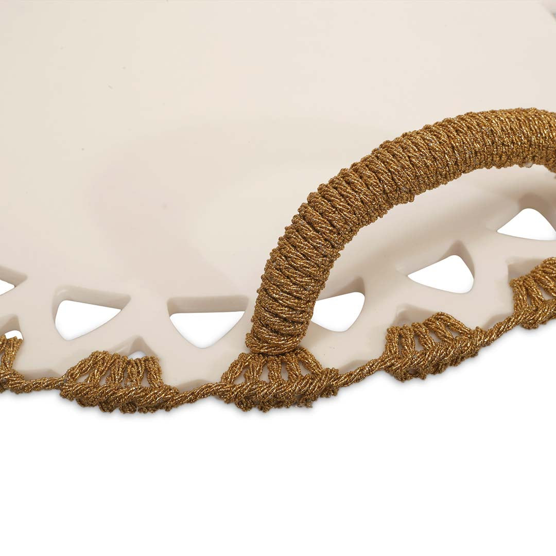 Trays - Picnic Macrame Ivory & Gold Tray