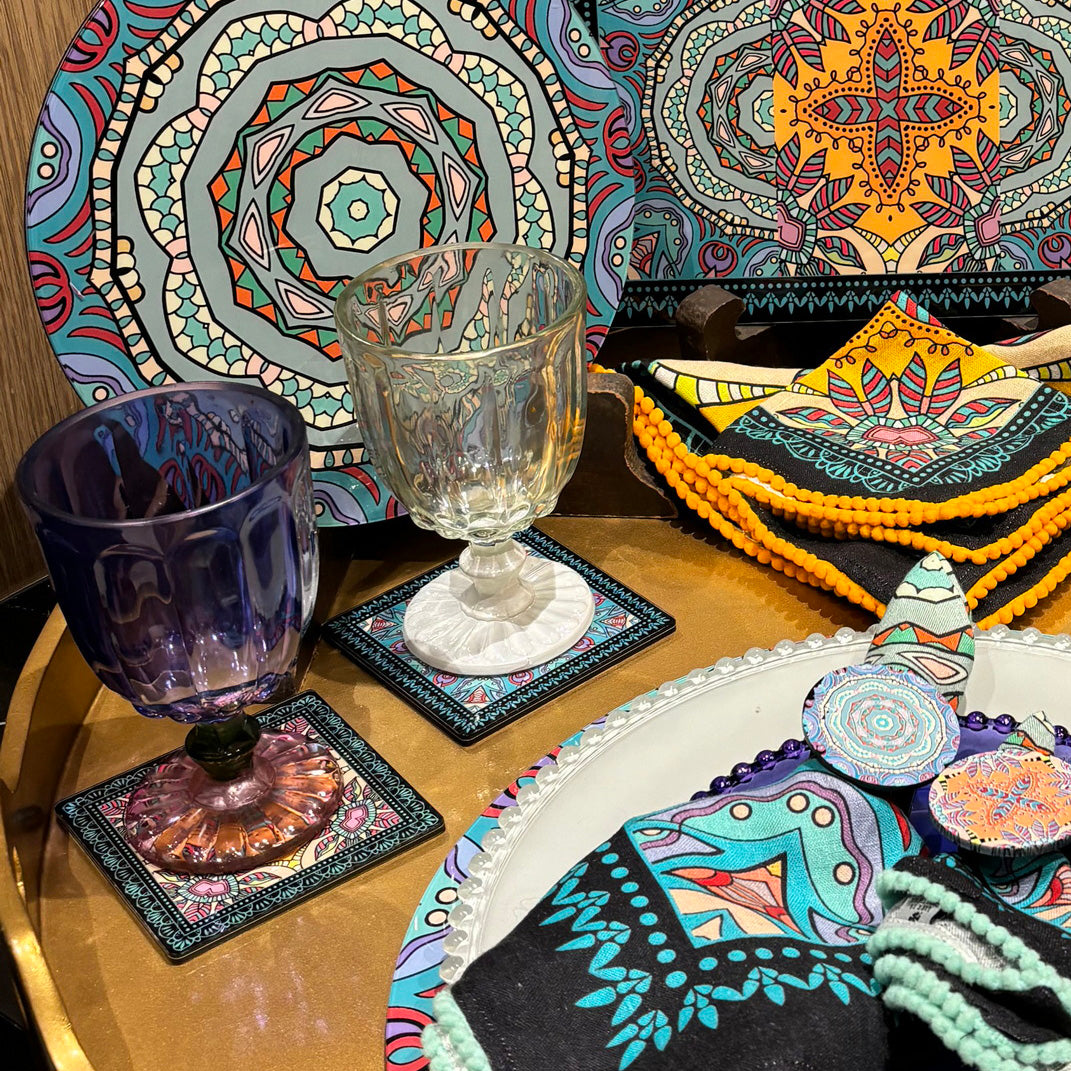 Glasses - Dotted Multicolour (Set of 4)