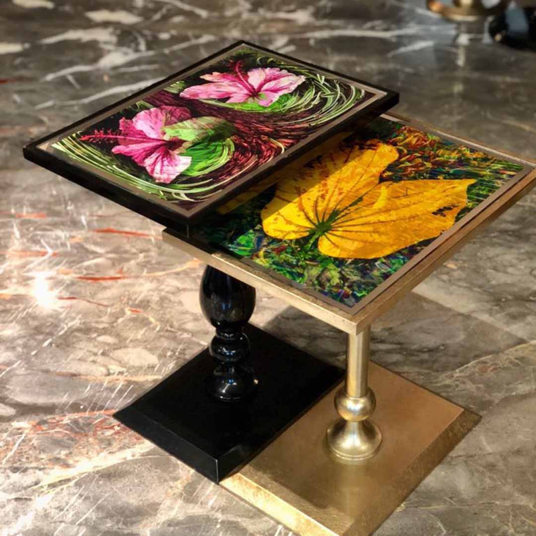 Side Table - Bunglow Series Leaf Rectangle