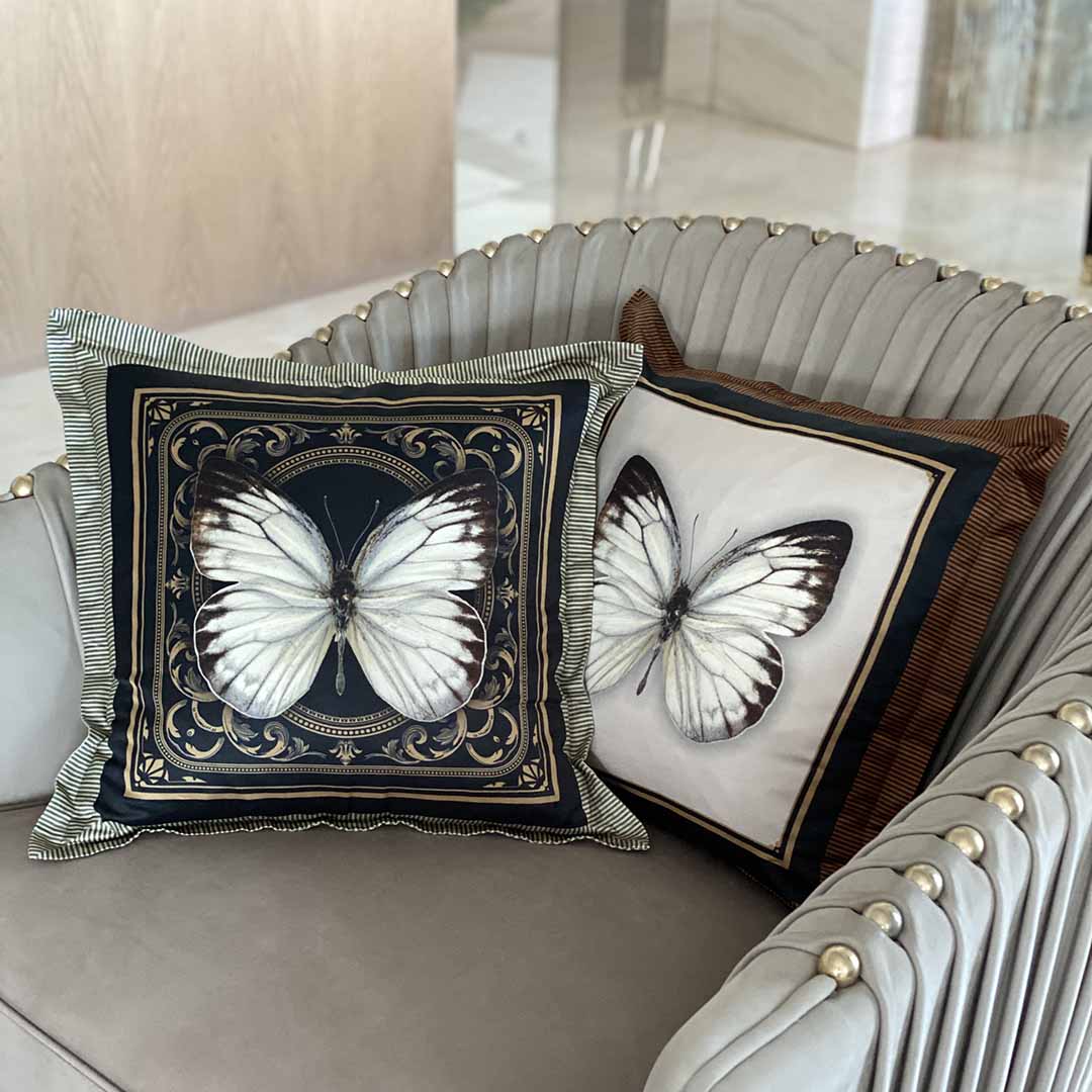 Cushion Cover - Butterflies & Birds Macy Silk (Set of 4)
