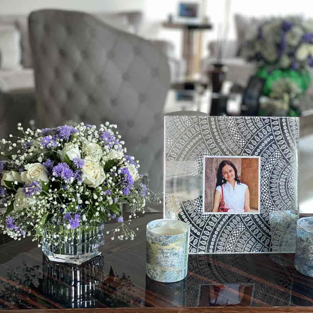 Photo Frame - Paper Doily Moondust Square