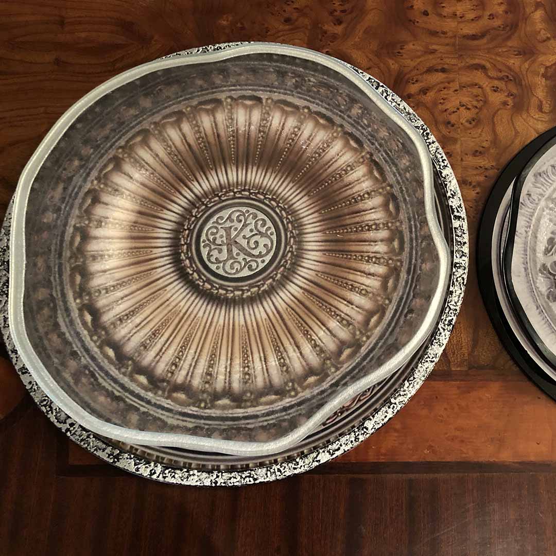 Dinner Plates - Signature Silver Rim (Set of 4)