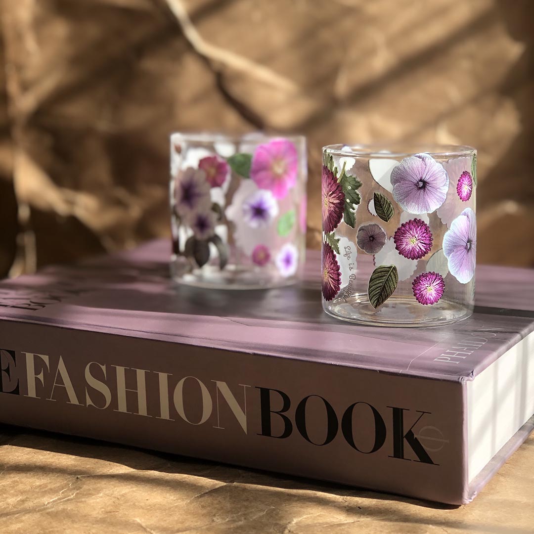 Glasses - Bloom Squat Multiple Flowers (Set of 6)