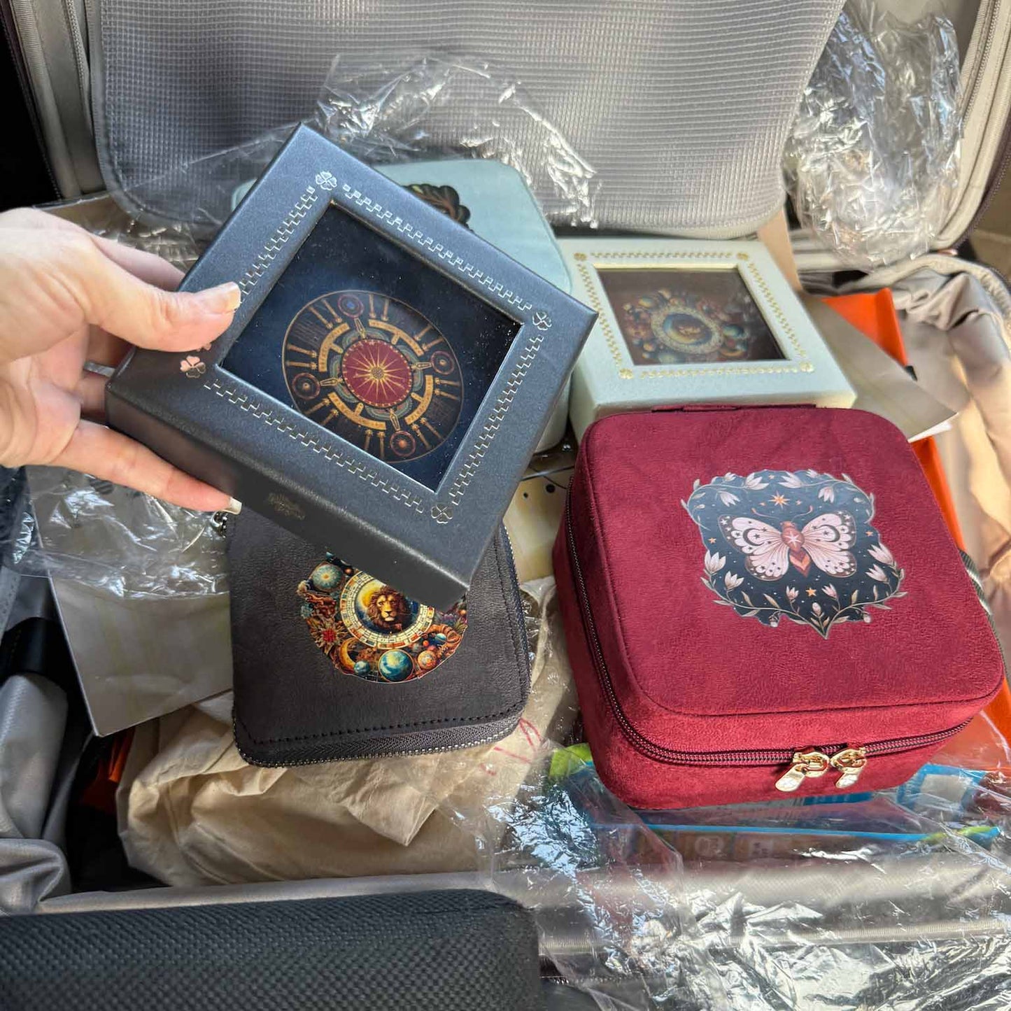 Suede Jewellery Box - Maroon