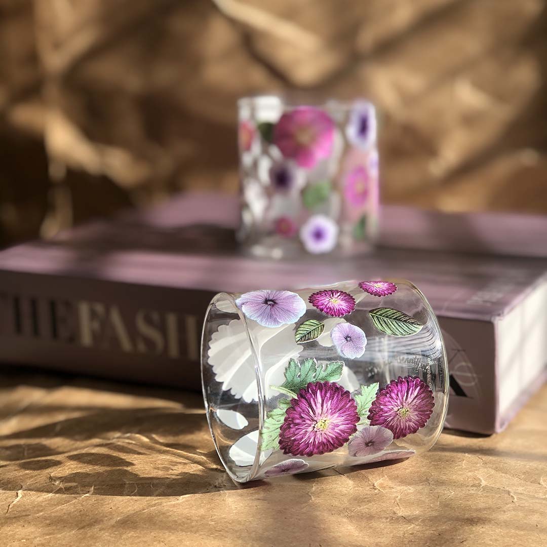 Glasses - Bloom Squat Multiple Flowers (Set of 6)