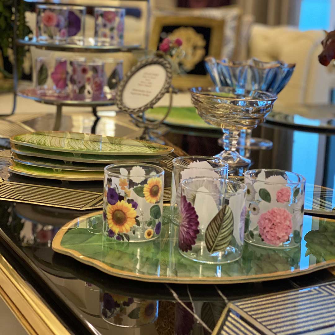 Glasses - Bloom Squat Multiple Flowers (Set of 6)