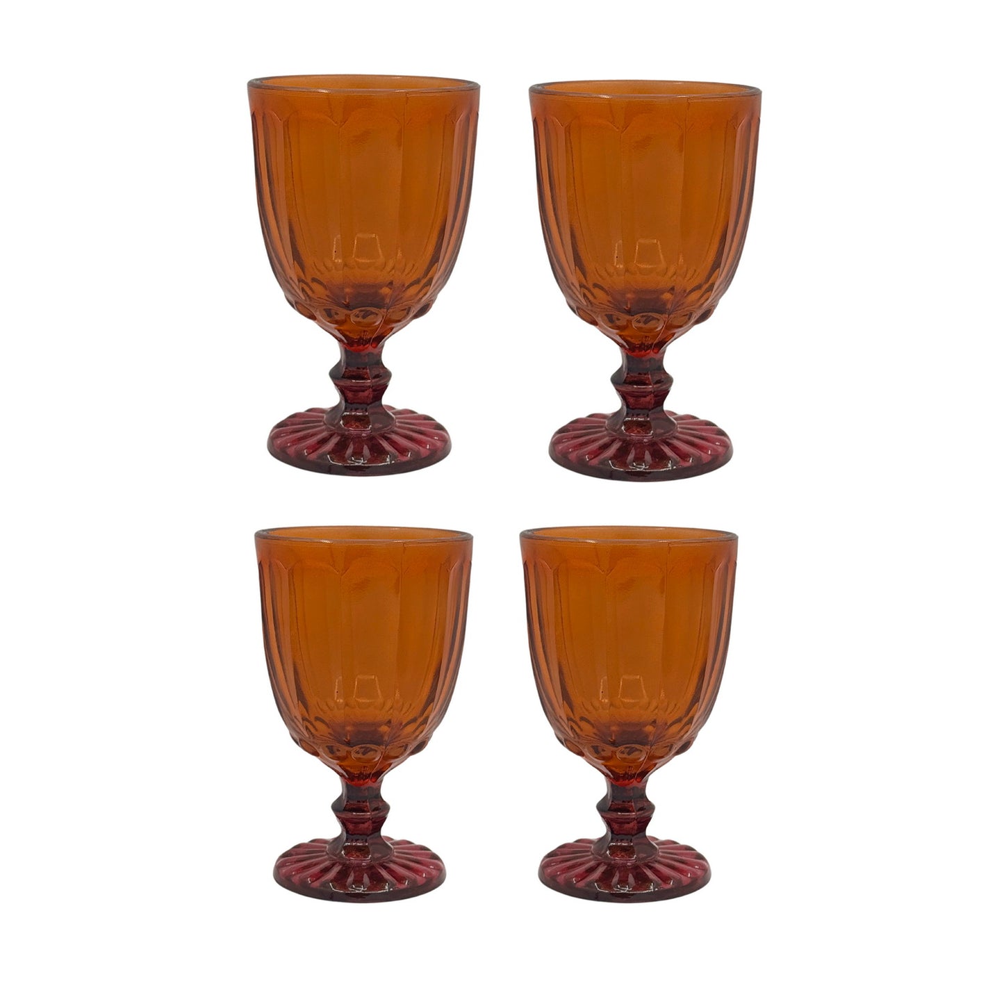 Glasses - Dotted Orange & Pink (Set of 4)