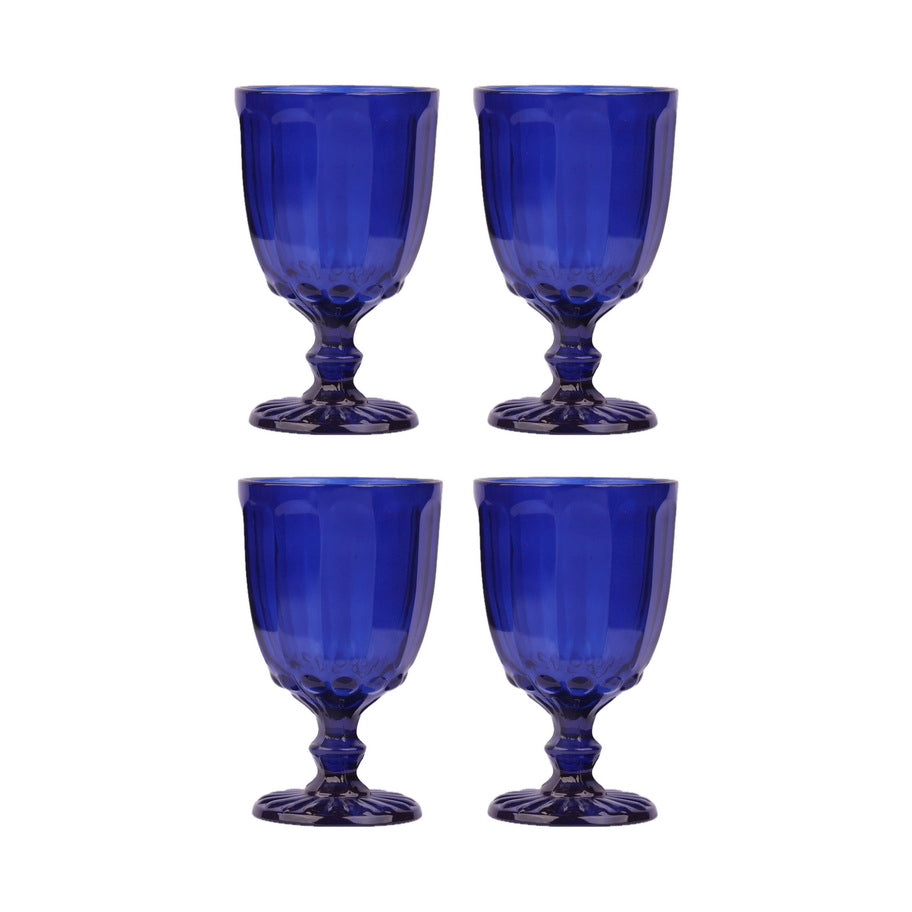 Glasses - Dotted Royal Blue (Set of 4)