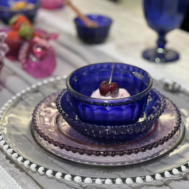 Mini Table Essentials - Dotted Soup Bowl Royal Blue (Set of 4)