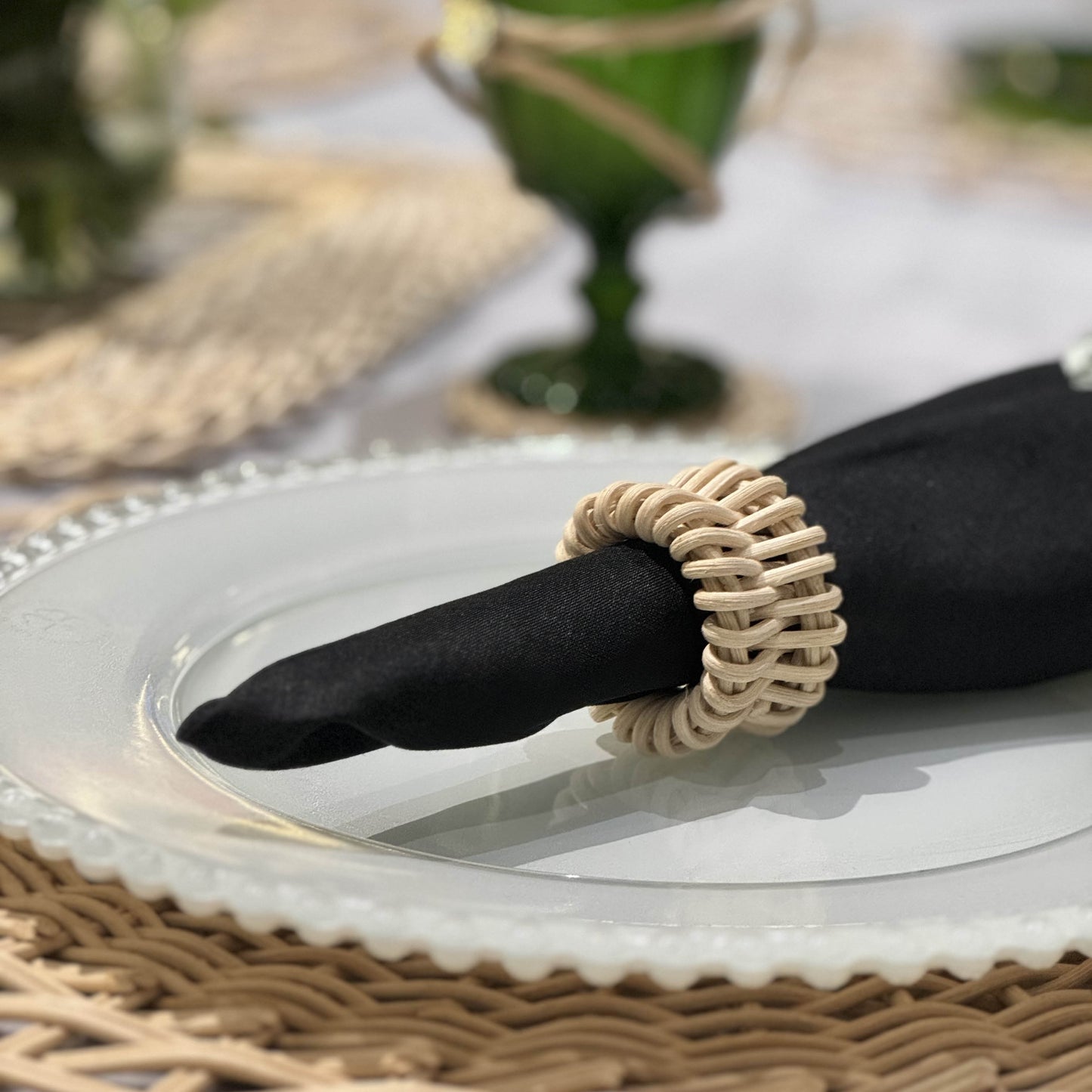 Napkin Ring Set - Picnic Cane (Set of 4)