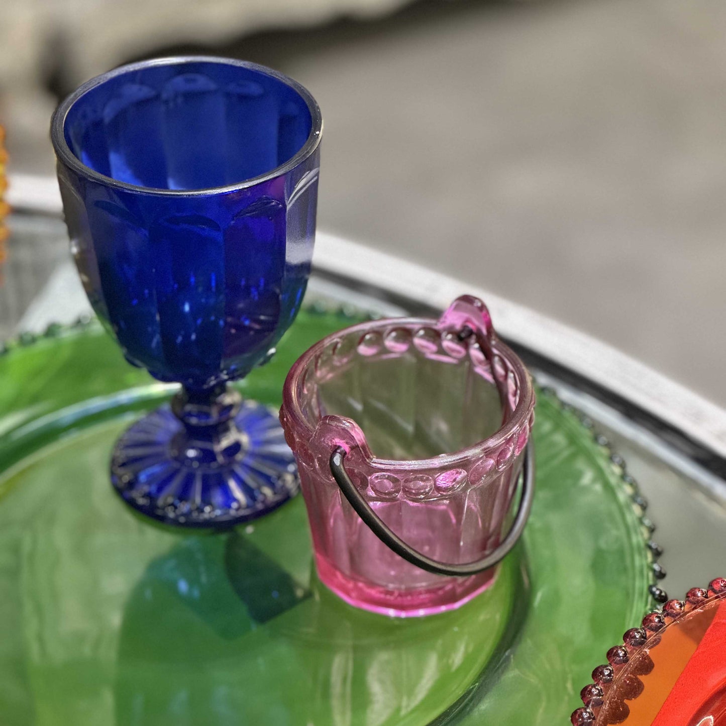 Glasses - Dotted Royal Blue (Set of 4)