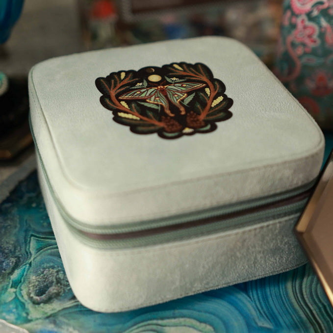 Suede Jewellery Box - Sage Green