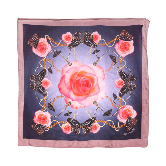 Silk Habutai - Border Brown