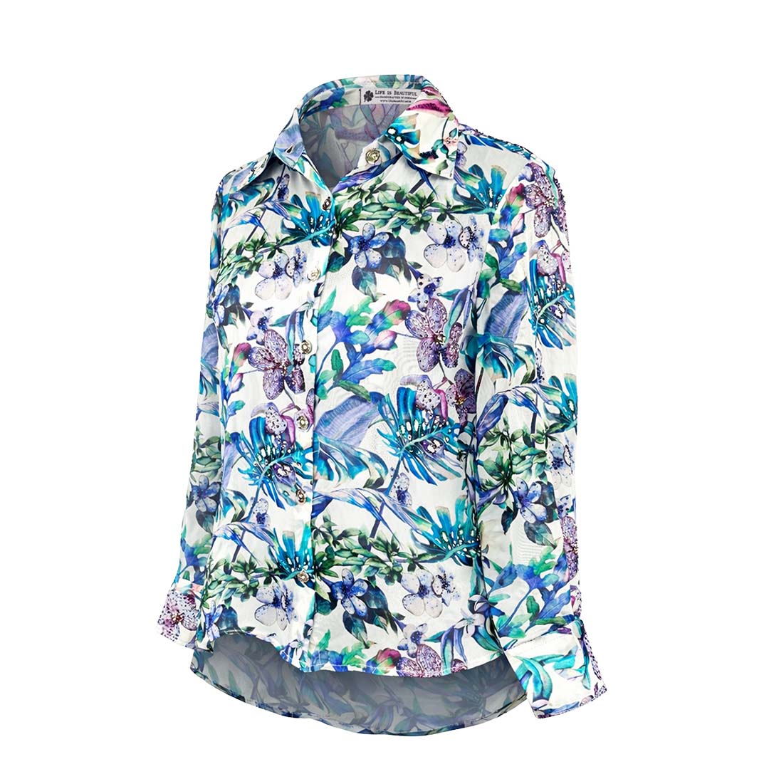 Floral  - Ivory Botanical Print Shirt