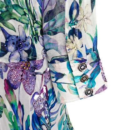 Floral  - Ivory Botanical Print Shirt