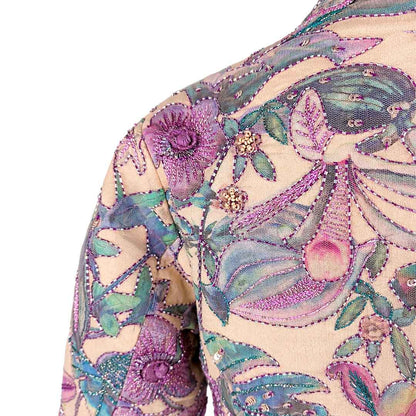 Floral  - Ivory Botanical Print Jacket & Pant Co-ord Set