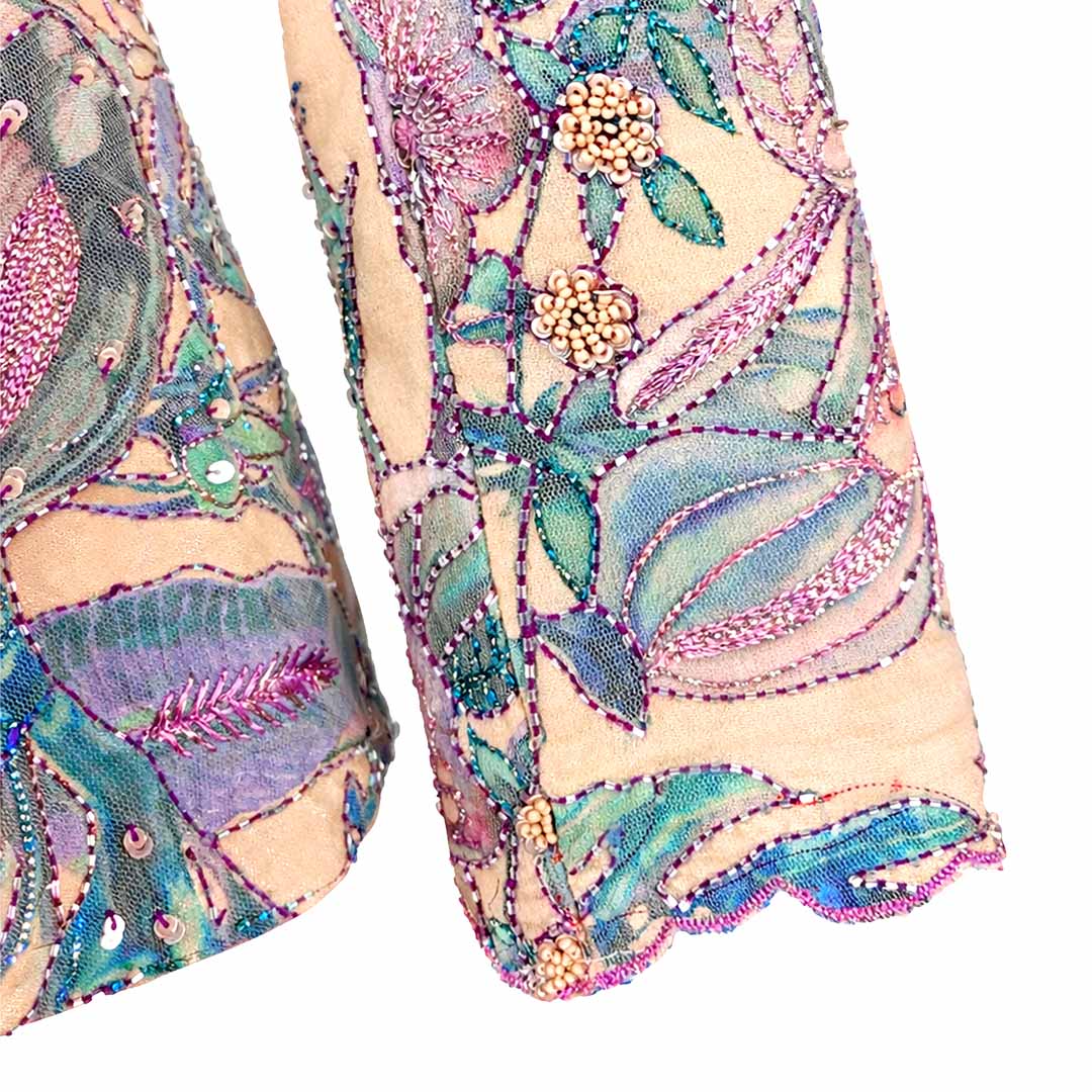 Floral  - Ivory Botanical Print Jacket & Pant Co-ord Set