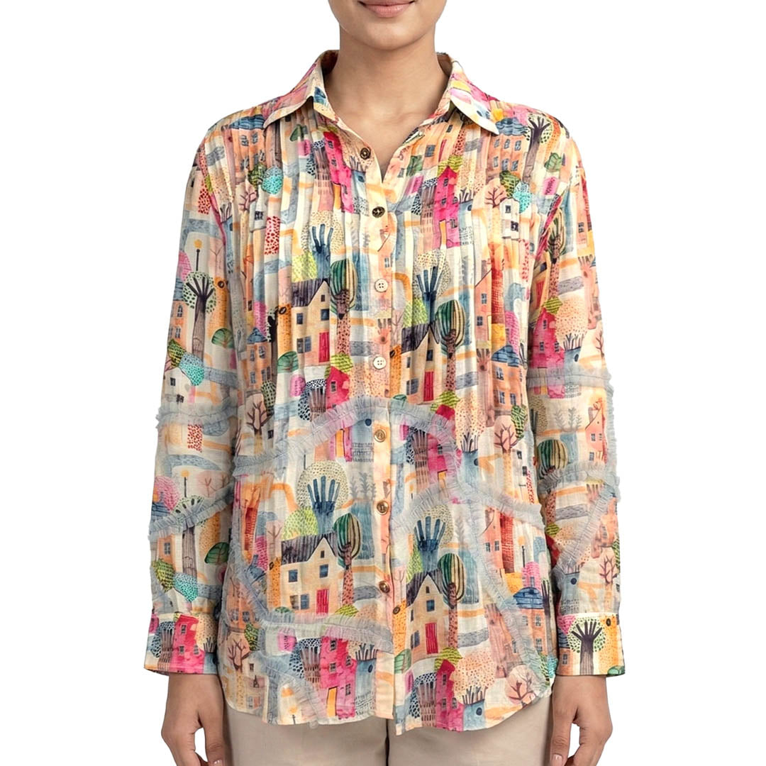 Picnic -  Pleated Printed Shirt