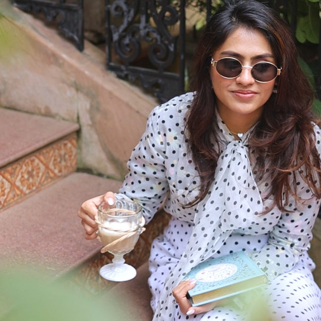 Polka Dot - Layered Shirt with Floral Inner