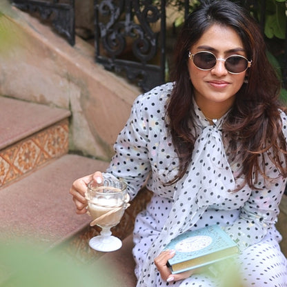 Polka Dot - Layered Shirt with Floral Inner