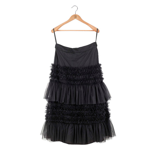 Classic - Net Frilly Skirt  Black