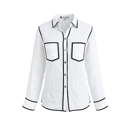 LIB Basics - Ivory Contrast Piping Shirt