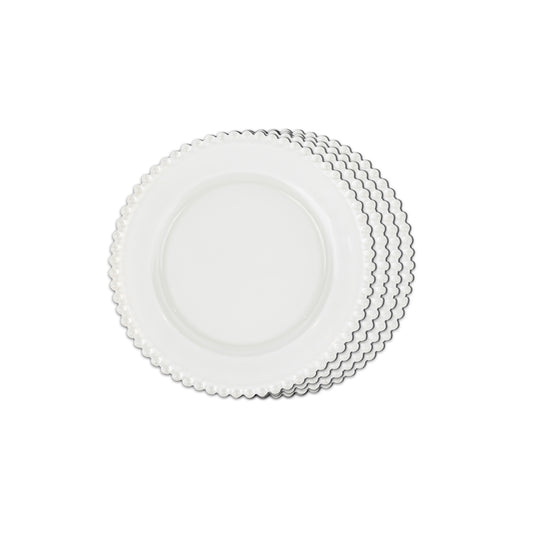 Quarter Plates - Dotted White Opaque (Set of 4)