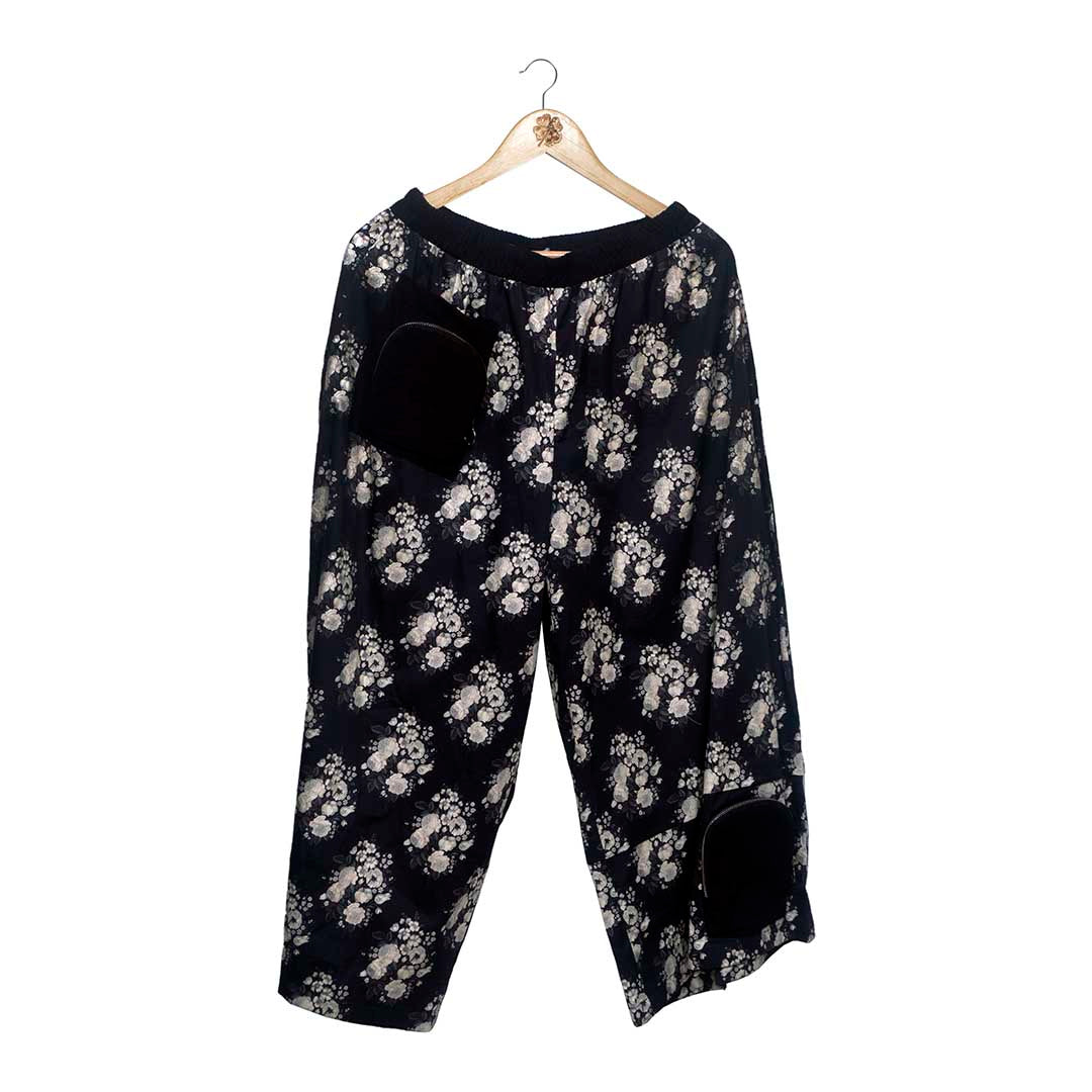 Flora & Fauna - Floral Wide Pants Black