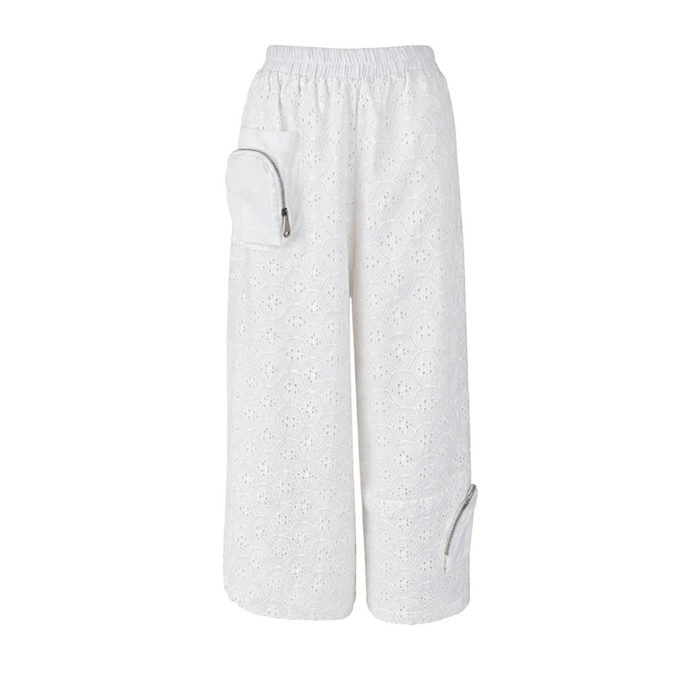 Ikat Affair - Embroidered Wide-Leg Pants