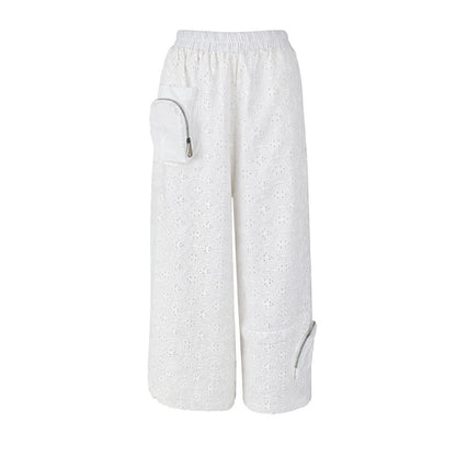 Ikat Affair - Embroidered Wide-Leg Pants