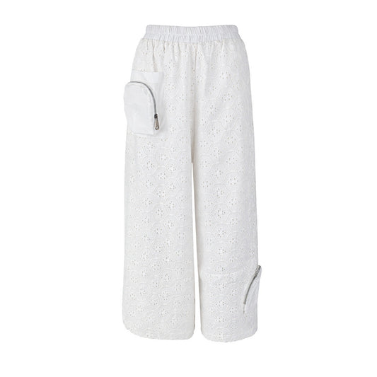 Ikat Affair - Embroidered Wide-Leg Pants