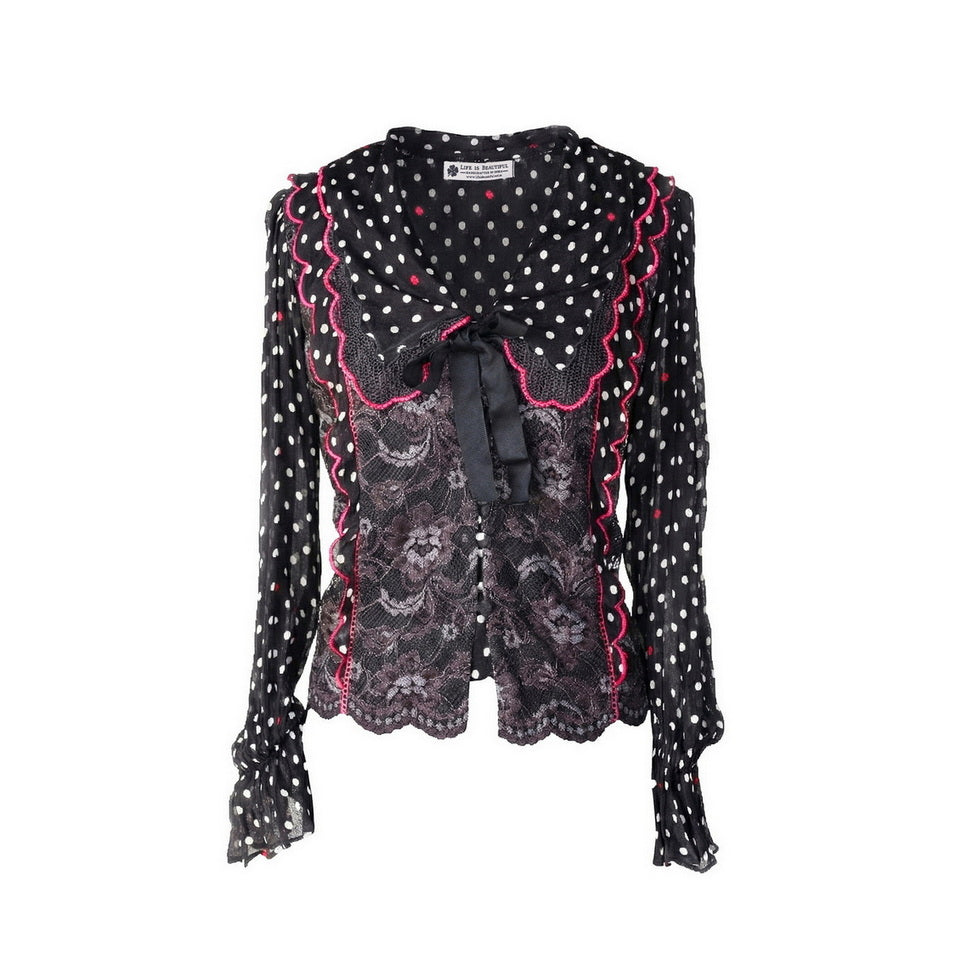Polka Dot - Scallop Polka Sheer Shirt